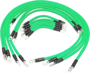 AC/DC WIRE AND SUPPLY 2 Gauge E-Z-GO TXT Golf Cart Battery Cables (13 pc Set) Braided Color Set