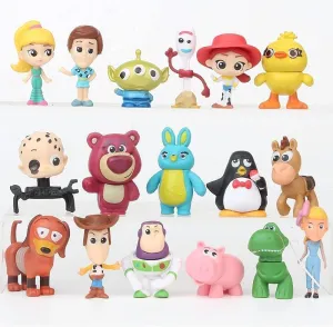 Action Figures with Woody, Buzz and Rex - Cute Action Figures Decorations （Pack of 17）