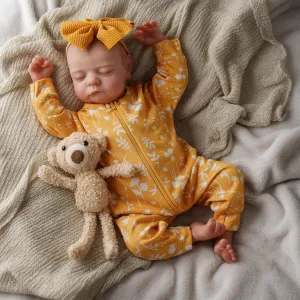 ADFO Lifelike Reborn Baby Dolls, 20 inch Realistic Newborn Real Life Baby Girl Dolls Soft Full Body Vinyl Girl Baby Dolls with Clothes and Toy Gift for Kids Age 3 