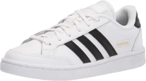 adidas Women's Grand Court SE Tennis Shoe, White/Black/Gold Metallic, 6.5