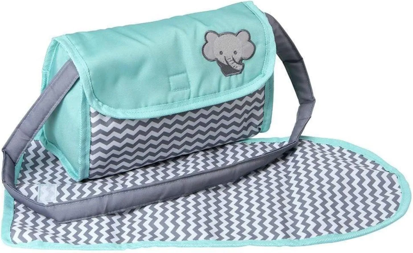 Adora Baby Doll Diaper Bag with Sturdy Straps, Includes Changing Mat and 2 Doll Diapers (Fits 13" Dolls), Birthday Gift For Ages 3  - Zig Zag Print
