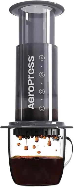AeroPress Original Coffee and Espresso-style Maker, Barista Level Portable Coffee Maker with Chamber, Plunger, & Filters, Quick Coffee and Espresso Maker