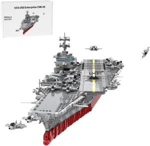 Aetheria USS Enterprise CVN-65 Aircraft Carrier Building Blocks, 1:350 MOC WW2 Military Battleship Brick Set Designed by bru_bri_mocs Ship Collectors & Enthusiasts for Adult - 4941 Teile