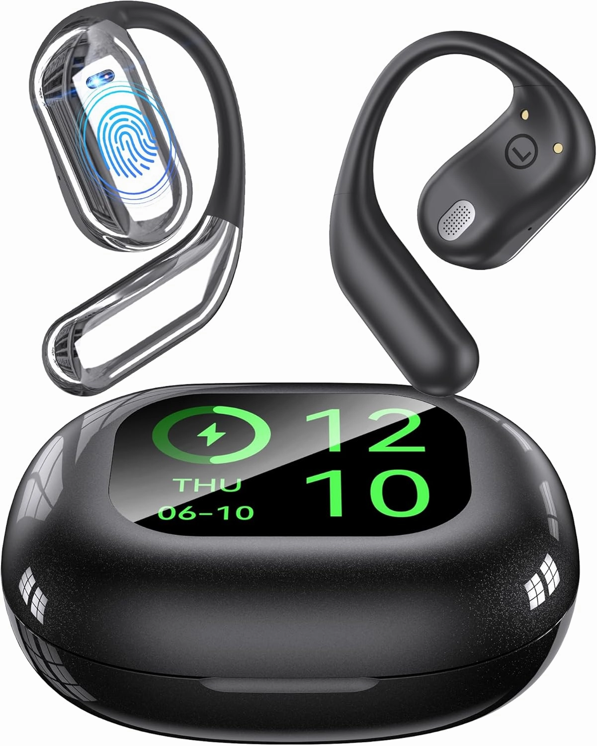 AI Translation Earbuds Real Time, Translator Bluetooth 5.4 Headphones 144 Languages OWS LCD Touch Screen Open Ear Translating Earphones Audifonos Traductores, Perfect for Travel, Business & Learning