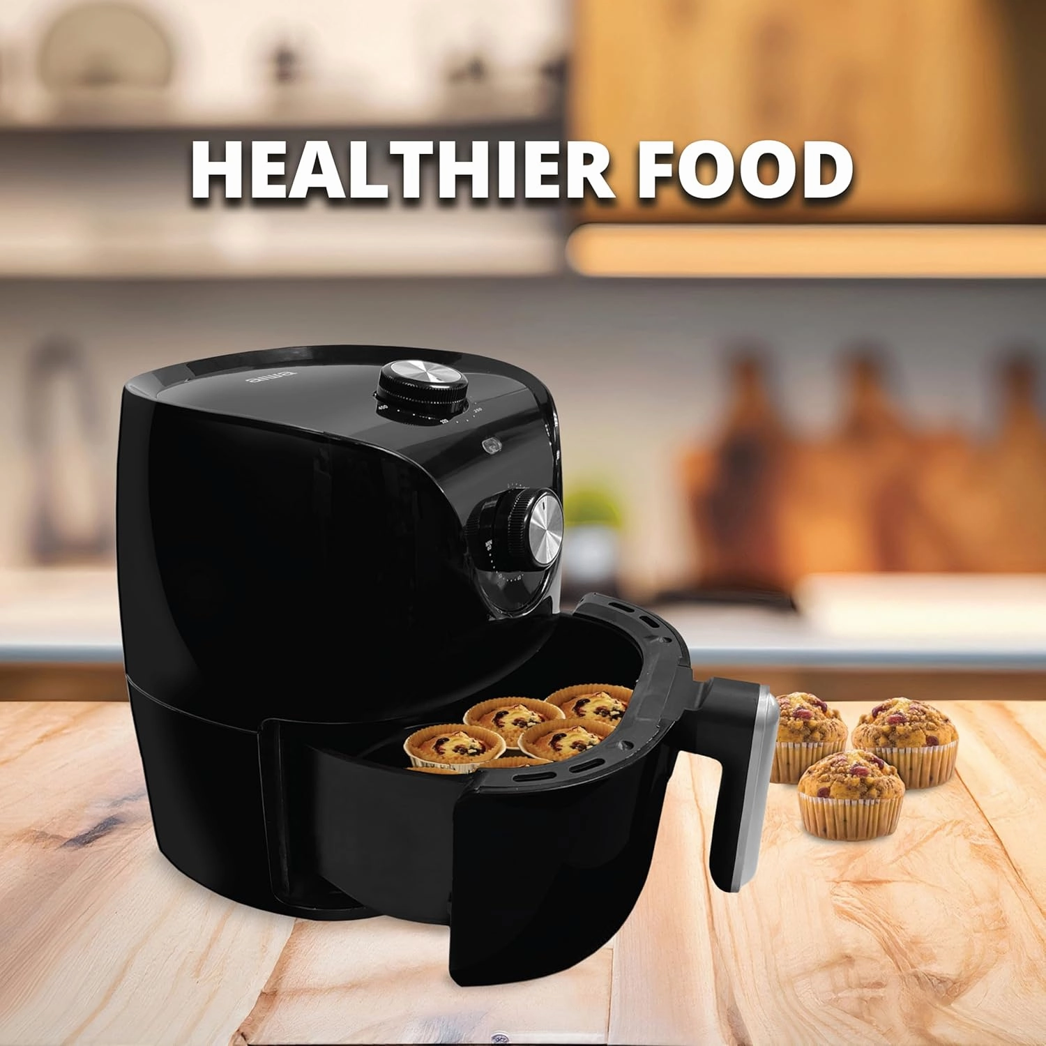 Aiwa Compact Air Fryer, 2.6 Qt, 1200W Electric with 400F Fast Heating, 360 Convection Cooking, 60 Minute Timer, Easy Clean Design for Oil-Free Crispy Meals