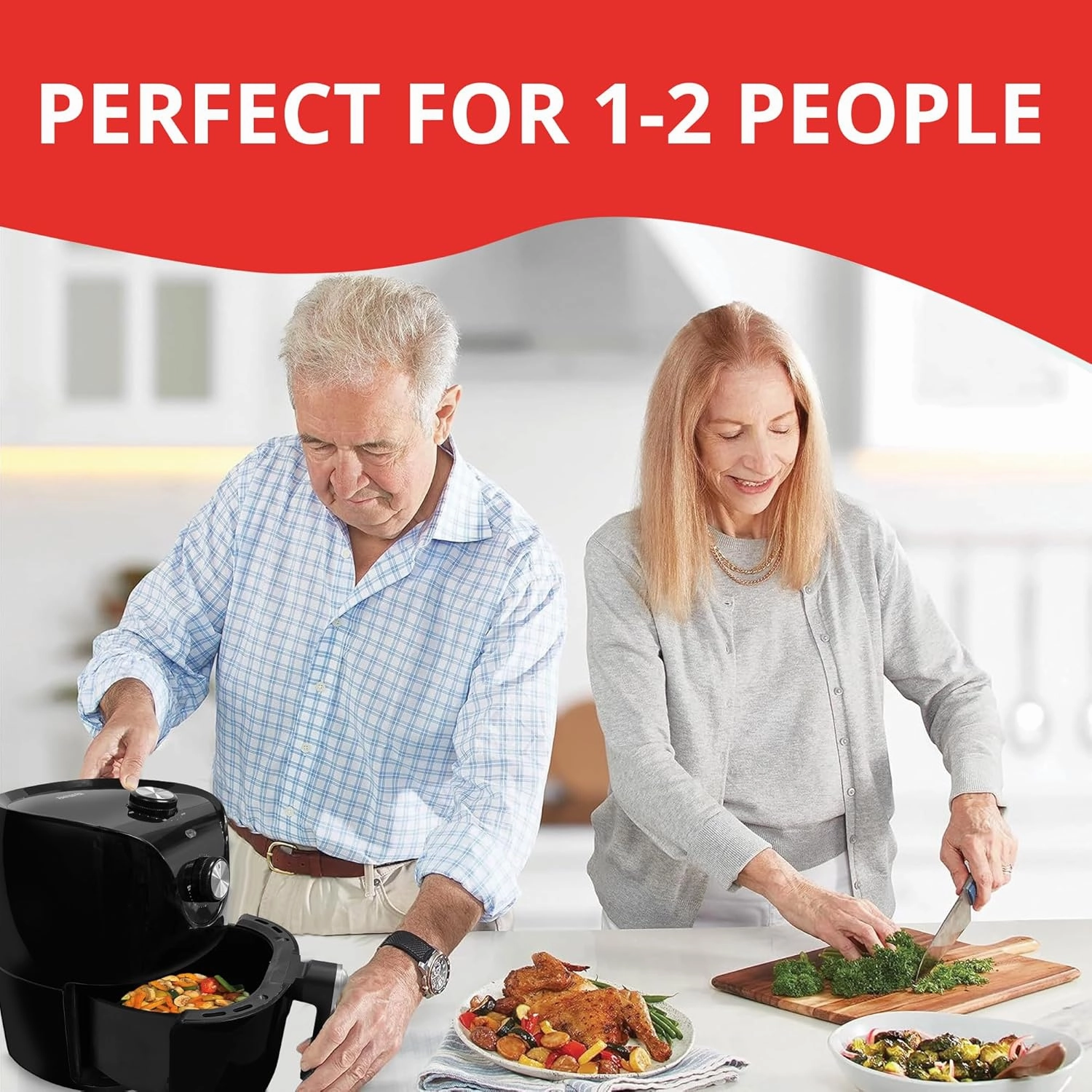 Aiwa Compact Air Fryer, 2.6 Qt, 1200W Electric with 400F Fast Heating, 360 Convection Cooking, 60 Minute Timer, Easy Clean Design for Oil-Free Crispy Meals