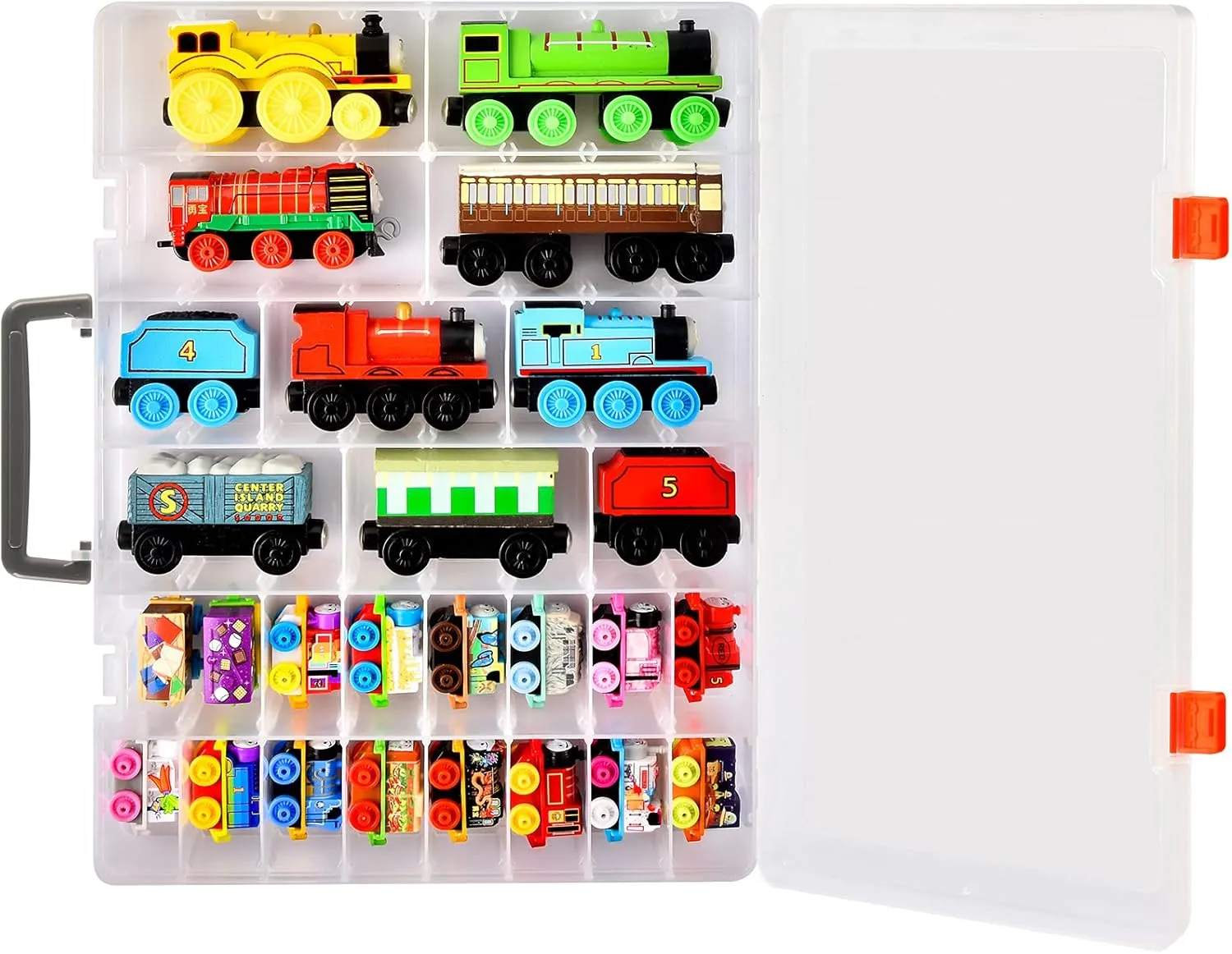 ALCYON Toy Storage Case for Thomas & Friends MINIS Engines & More - Compatible with Disney Doorables Collectibles - White
