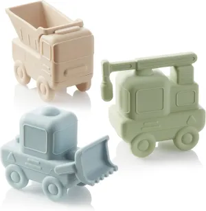 Ali Oli Squirt Silicone Bath Toys (3pc) Construction Set | BPA-Free Food-Grade Silicone, Easy to Clean, Dishwasher Safe for Toddlers, Phthalate-Free