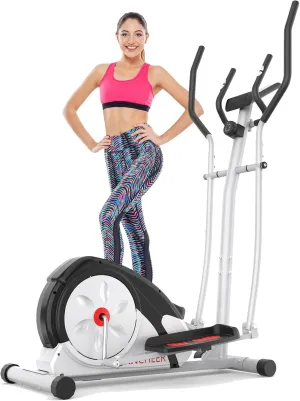 ANCHEER Elliptical Exercise Machine, Ultra-Silent Magnetic Elliptical Training Machines for Home Gym with Pulse Rate Grips, LCD Monitor, 8 Resistance Levels Max 380Lbs