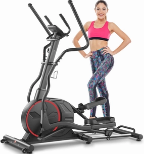 ANCHEER Elliptical Exercise Machine, Ultra-Silent Magnetic Elliptical Training Machines for Home Gym, 22 Resistance Levels Control with Pulse Rate Grips, LCD Monitor Max Capacity 450Lbs