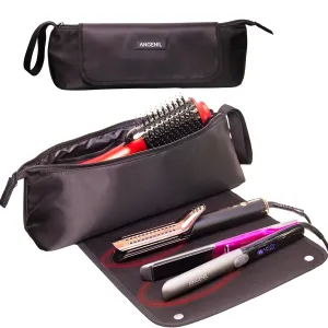 ANGENIL Large Flat Iron Mat Hair Tools Travel Bag 2 in 1, with Heat Mat for Curling Iron Hair Curler, Hair Straightener Brush, Hair Dryer, Portable Hot Tool Mat Hair Accessories Organizer for Women