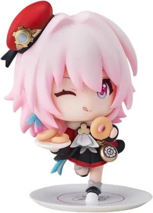 Anime Figure, Honkai Star Rail Official Figure - Welcome to Train Tea Party Cute Chibi March 7th, 8cm/3.1" PVC Collectible Figure for HSR Fans(March 7th)