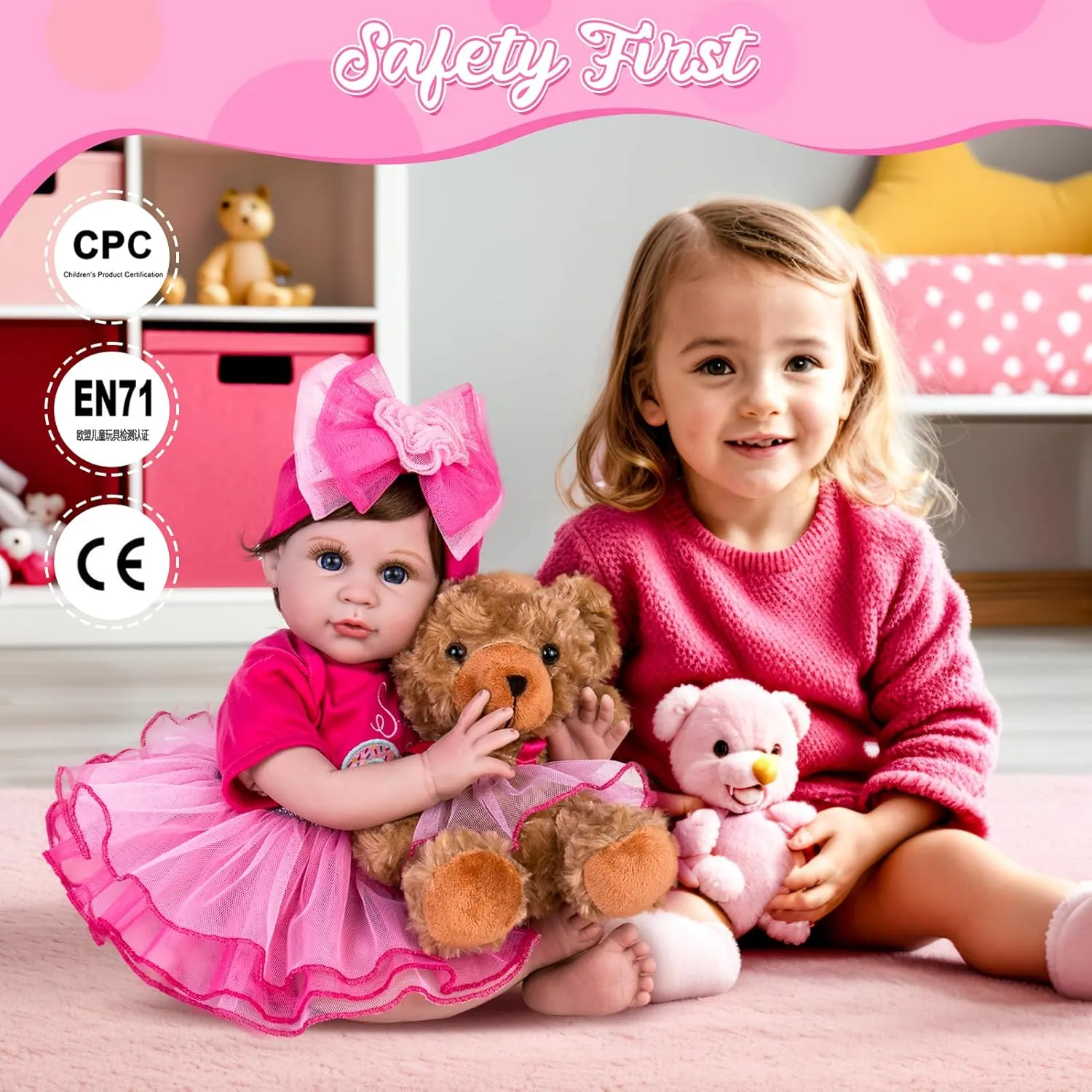 Aori Lifelike Reborn Baby Doll Girl - 22 inch Realistic Newborn Baby Girl Dolls, Gift Set for Kids 3 , Grand-Parents, Pre-Parents