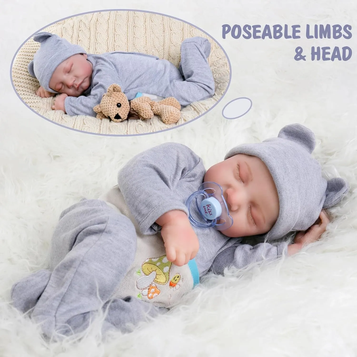 Aori Lifelike Reborn Baby Dolls Boy - 18 in Baby Soft Body Realistic-Newborn Baby Dolls, Real Life Baby Dolls with Accessories for Kids Age 3 