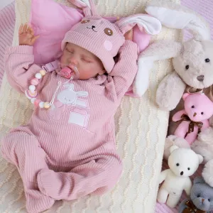 Aori Reborn Baby Dolls Girl - 18'' Realistic Sleeping Newborn - Lifelike Hand-Painted Vinyl Baby Doll with Doll Accessories Set - Weighted Body for Cuddling, for Collectors & Kids 3 
