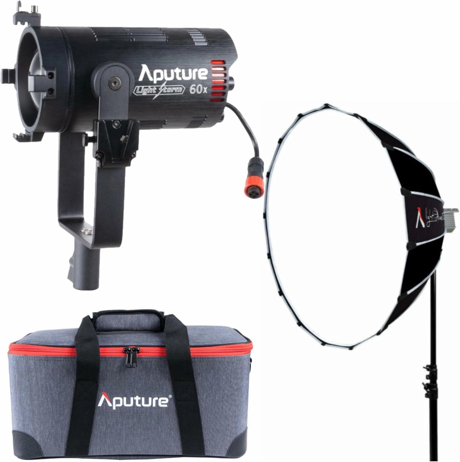 Aputure LS 60X Bi-Color Focusing LED Bundle with Aputure Light Dome SE 35.5-Inch Softbox (2 Items)