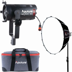 Aputure LS 60X Bi-Color Focusing LED Bundle with Aputure Light Dome SE 35.5-Inch Softbox (2 Items)