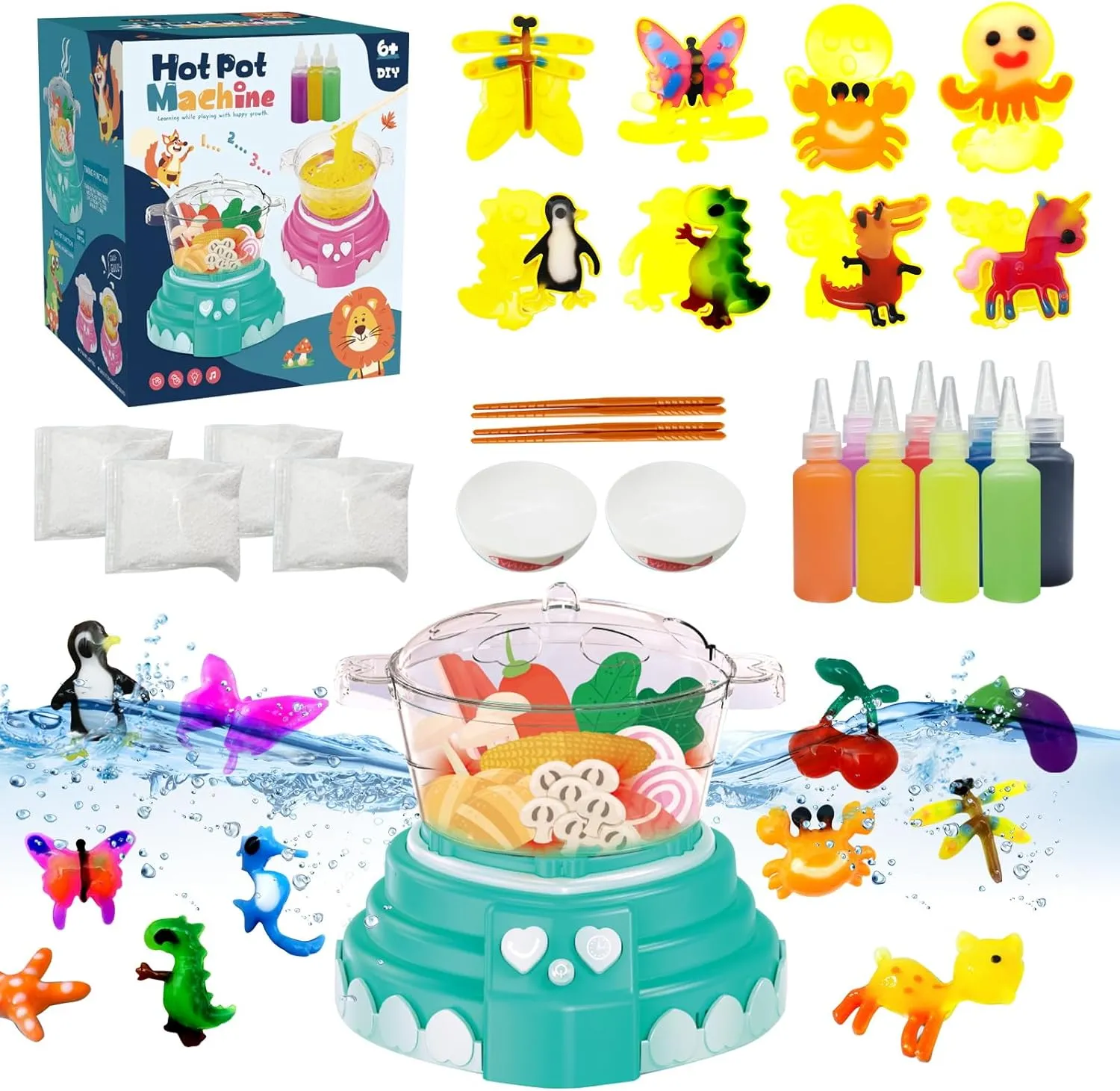 Aqua Fairy Water Gel Kit for Kids,Magic Elf Toy Kits,Cooking Set for Kids,Food Play,Water Pets,Diy Squishy Maker Set - Fun Summer DIY Craft Kit, Birthday Gifts & Party Favors For Boys & Girls(Green)