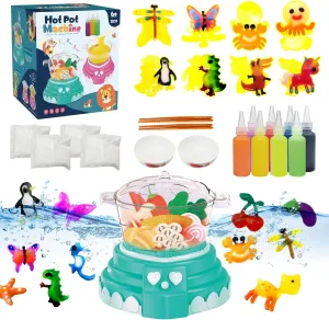 Aqua Fairy Water Gel Kit for Kids,Magic Elf Toy Kits,Cooking Set for Kids,Food Play,Water Pets,Diy Squishy Maker Set - Fun Summer DIY Craft Kit, Birthday Gifts & Party Favors For Boys & Girls(Green)