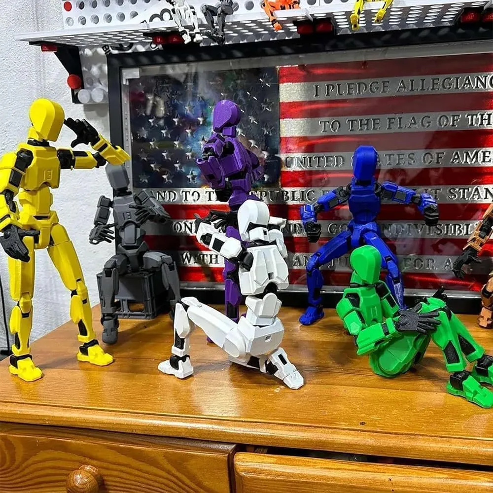Assembly Completed Titan 13 Action Figure Set,Titan 13 Robot Action Figures 3D Printed Multi Jointed Movable,Nova 13 Action Figure,Decorations for Action Figures (9pcs,Assembly Completed)