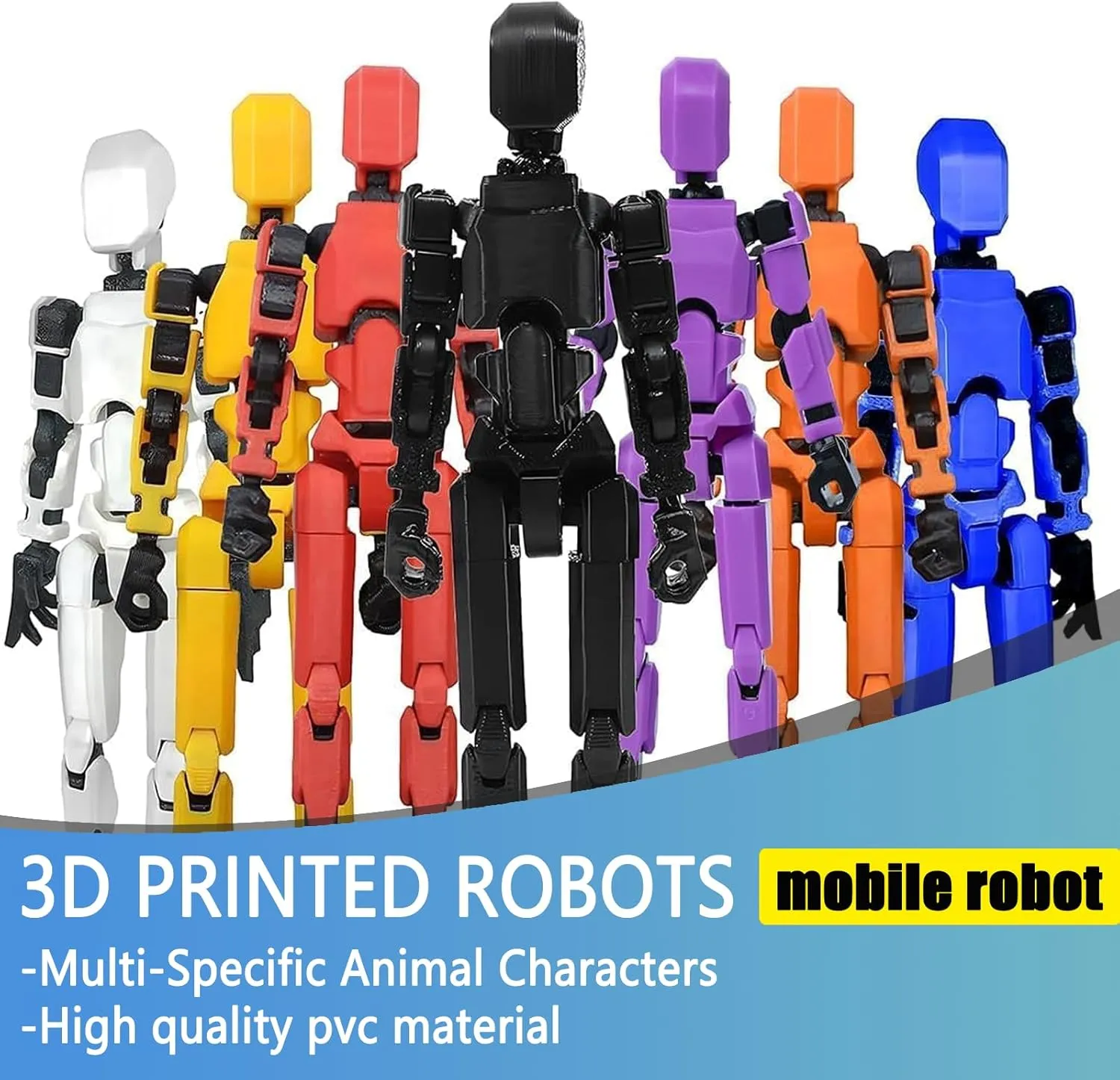Assembly Completed Titan 13 Action Figure Set,Titan 13 Robot Action Figures 3D Printed Multi Jointed Movable,Nova 13 Action Figure,Decorations for Action Figures (9pcs,Assembly Completed)