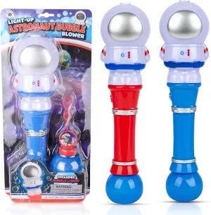 Astronaut Bubble Blower Wand, Forest & Twelfth Light Up Bubble Blowing Wands for Kids with LED Effects, Battery-Powered Bubble Blaster, Bubble Gun for Boys and Girls, Includes Bubble Solution