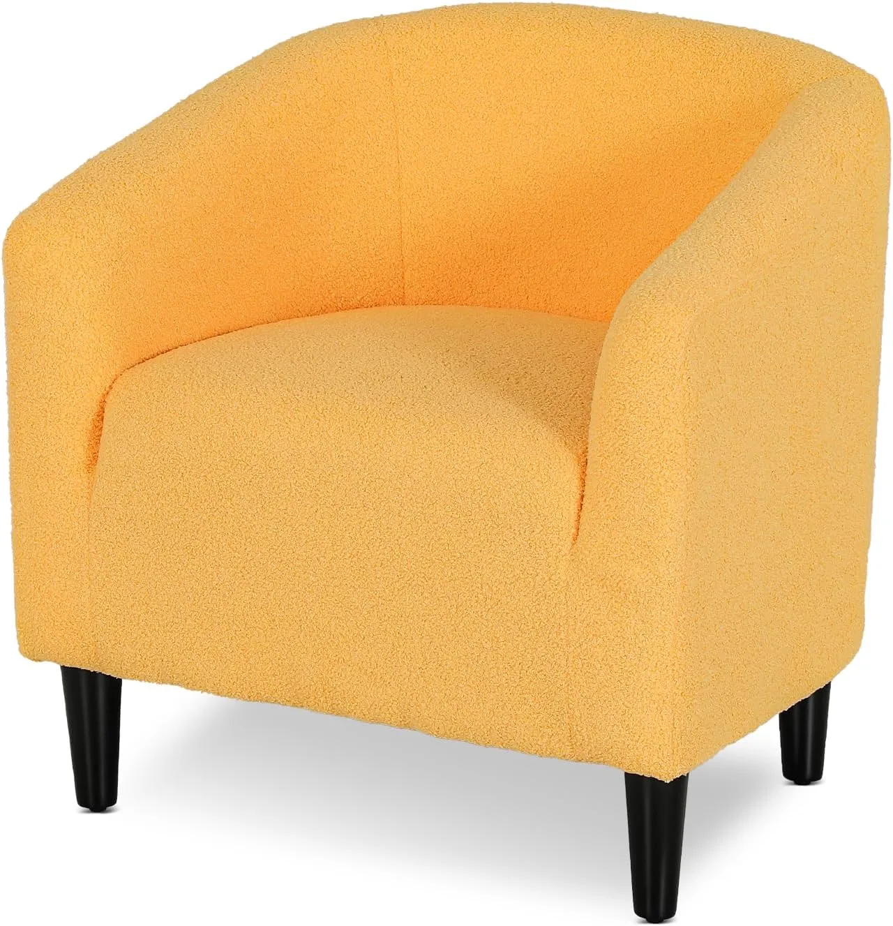 Athena Collection Accent Barrel Chair for Living Room, Soft Comfort Armchair for Bedroom, Modern Single Sofa Chair Comfy Chair for Reading Rest, Yellow