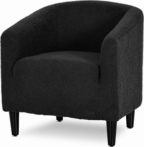 Athena Collection Accent Barrel Chair for Living Room, Soft Comfort Armchair for Bedroom, Modern Single Sofa Chair Comfy Chair for Reading Rest, Black