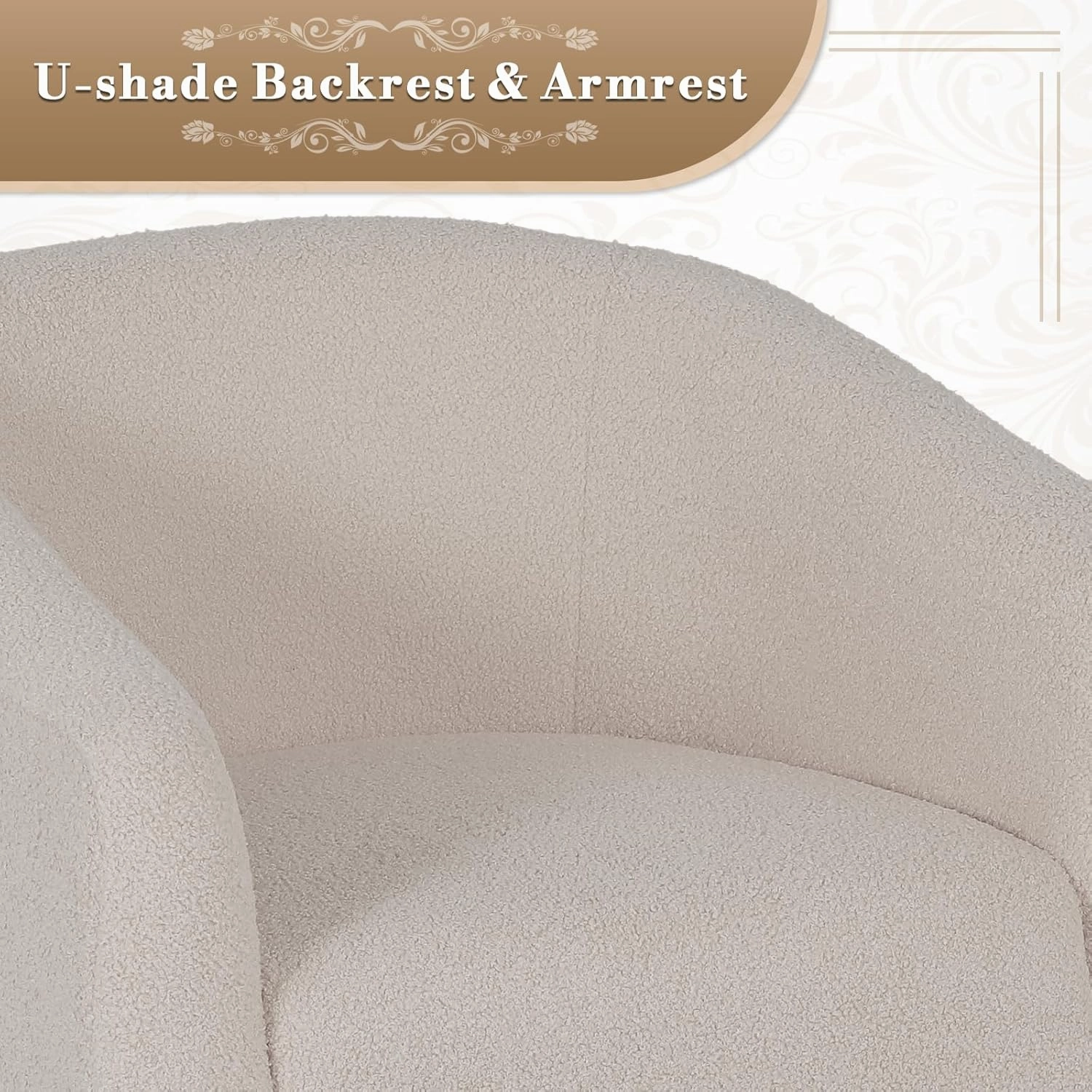 Athena Collection Accent Barrel Chair for Living Room, Soft Comfort Armchair for Bedroom, Modern Single Sofa Chair Comfy Chair for Reading Rest, Grey