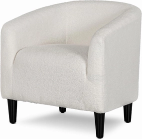 Athena Collection Accent Barrel Chair for Living Room, Soft Comfort Armchair for Bedroom, Modern Single Sofa Chair Comfy Chair for Reading Rest, White