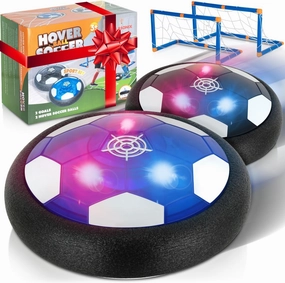 Atlasonix Hover Soccer Ball, Indoor Soccer Ball, Boy Birthday Gifts, Indoor Toy Games, 2 Balls with 2 Goals, Indoor 4-in-1 Pack, Floating Gliding Disk