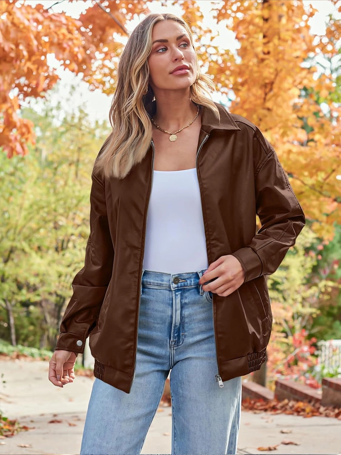 AUTOMET Womens Oversized Leather Jackets Faux Suede Fall Fashion Motorcycle Coats Winter Outfits Clothes Y2k Tops