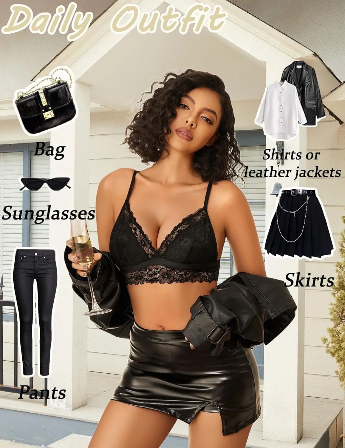 Avidlove Lace Bralette for Women Sexy Wireless Bralettes Non Padded Bralette V Neck Minimizer Lingerie