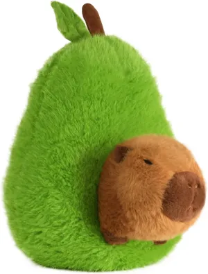 Avocado Capybara Plush Toy - 13.77 Inch Soft Capybara Stuffed Animal, Cute Avocado Food Plushie Pillow Doll for Kids and Adults