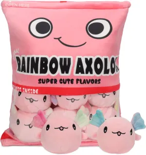 Axolotl Plush Pillow Throw Pillow, Cute Axolotl Plush Toys Doll, Axolotl Stuffed Animal Bag of Axolotl Plushies, Stuffed Axolotl Gift for Kids, Birthday, Christmas, Baby Shower (6 pcs, Pink)