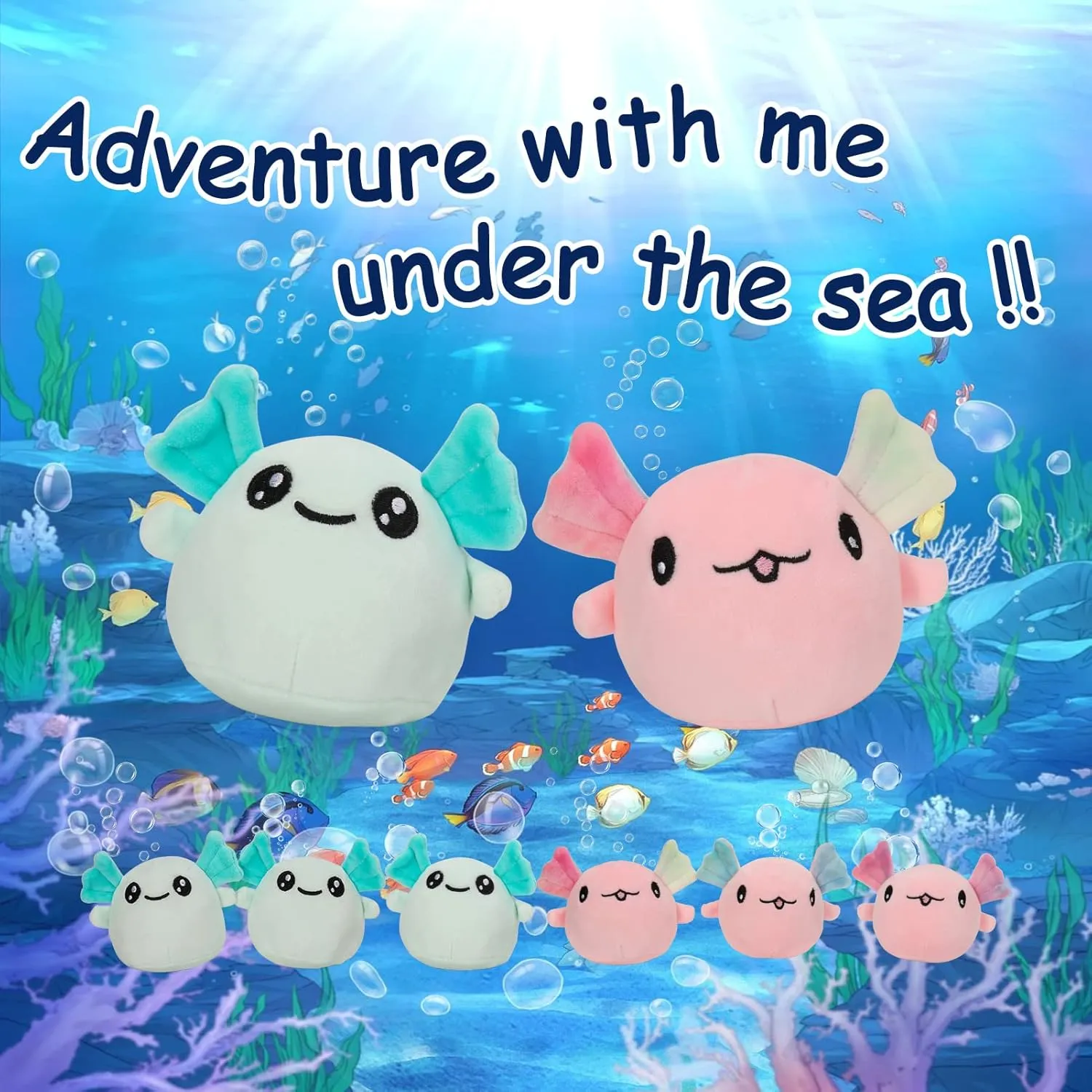Axolotl Plush Pillow Throw Pillow, Cute Axolotl Plush Toys Doll, Axolotl Stuffed Animal Bag of Axolotl Plushies, Stuffed Axolotl Gift for Kids, Birthday, Christmas, Baby Shower (6 pcs, Pink)