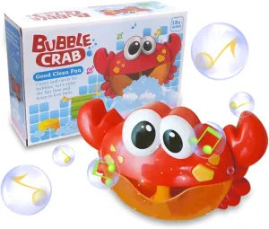 Baby Bath Bubble Toy Bubble Crab Bubble Blower Bubble Machine Bubble Maker with Nursery Rhyme Bathtub Bubble Toys for Infant Baby Children Kids Happy Tub Time (Crab)