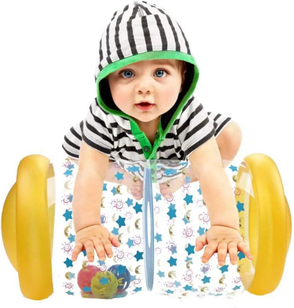 Baby Crawling Toy Fitness Toys Exercise Your Baby's Hearing and Touch Exercise Your Baby's Muscles and Coordination (Yellow)