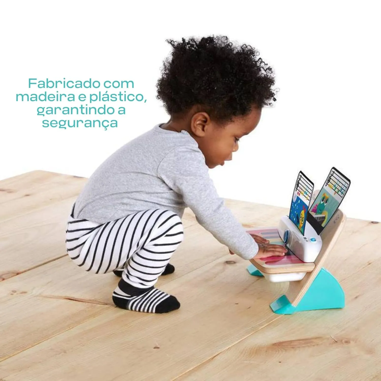 Baby Einstein and Hape Magic Touch Wooden Toy Piano, Montessori Musical Learning Toy for Babies and Toddlers 6mo 