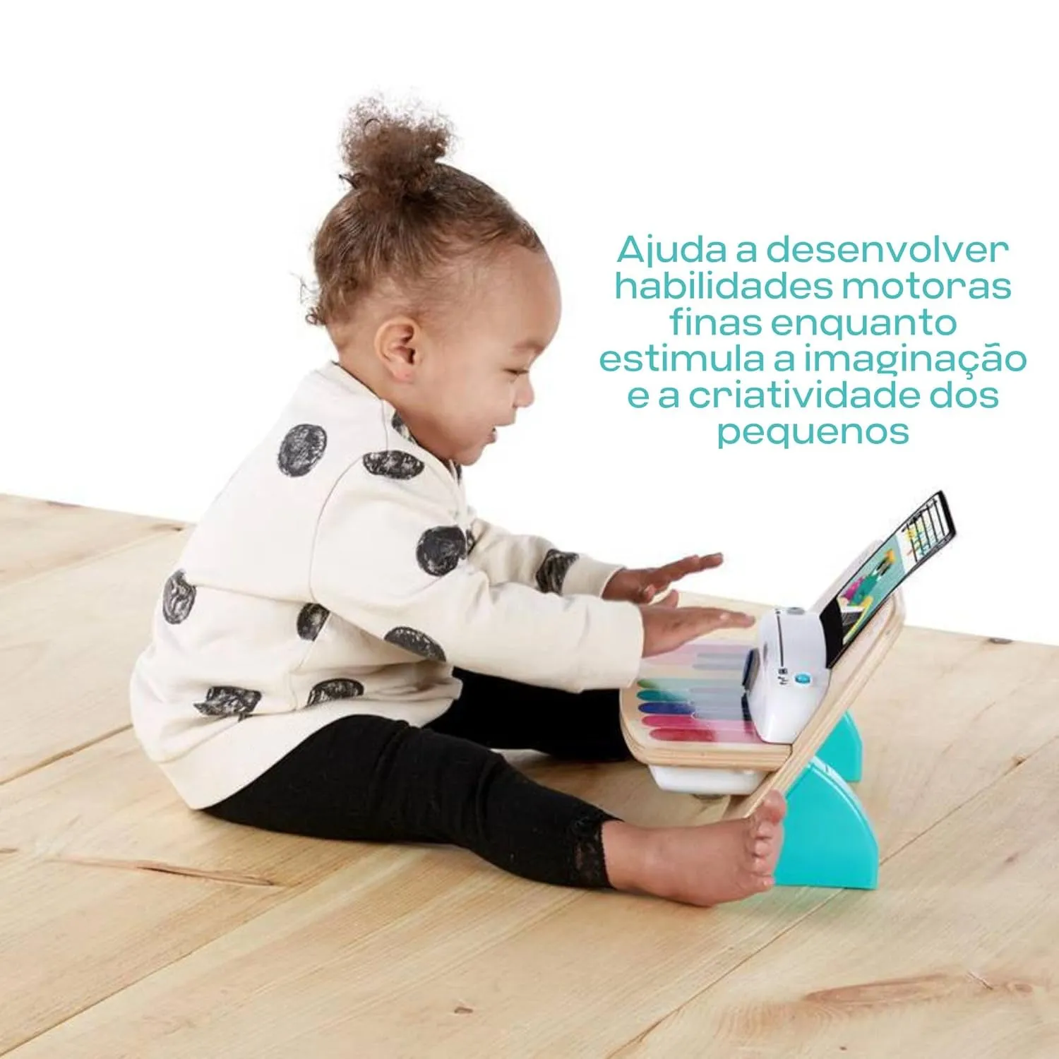 Baby Einstein and Hape Magic Touch Wooden Toy Piano, Montessori Musical Learning Toy for Babies and Toddlers 6mo 