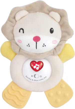 Baby Musical Activity Soft Toys with Sound & Light, Sensory Toys for Infant Developmental with Teether, Rattle and Textures, Soft Plush Toy for Newborn Gift 6 to 12 Months (Yellow-Lion)