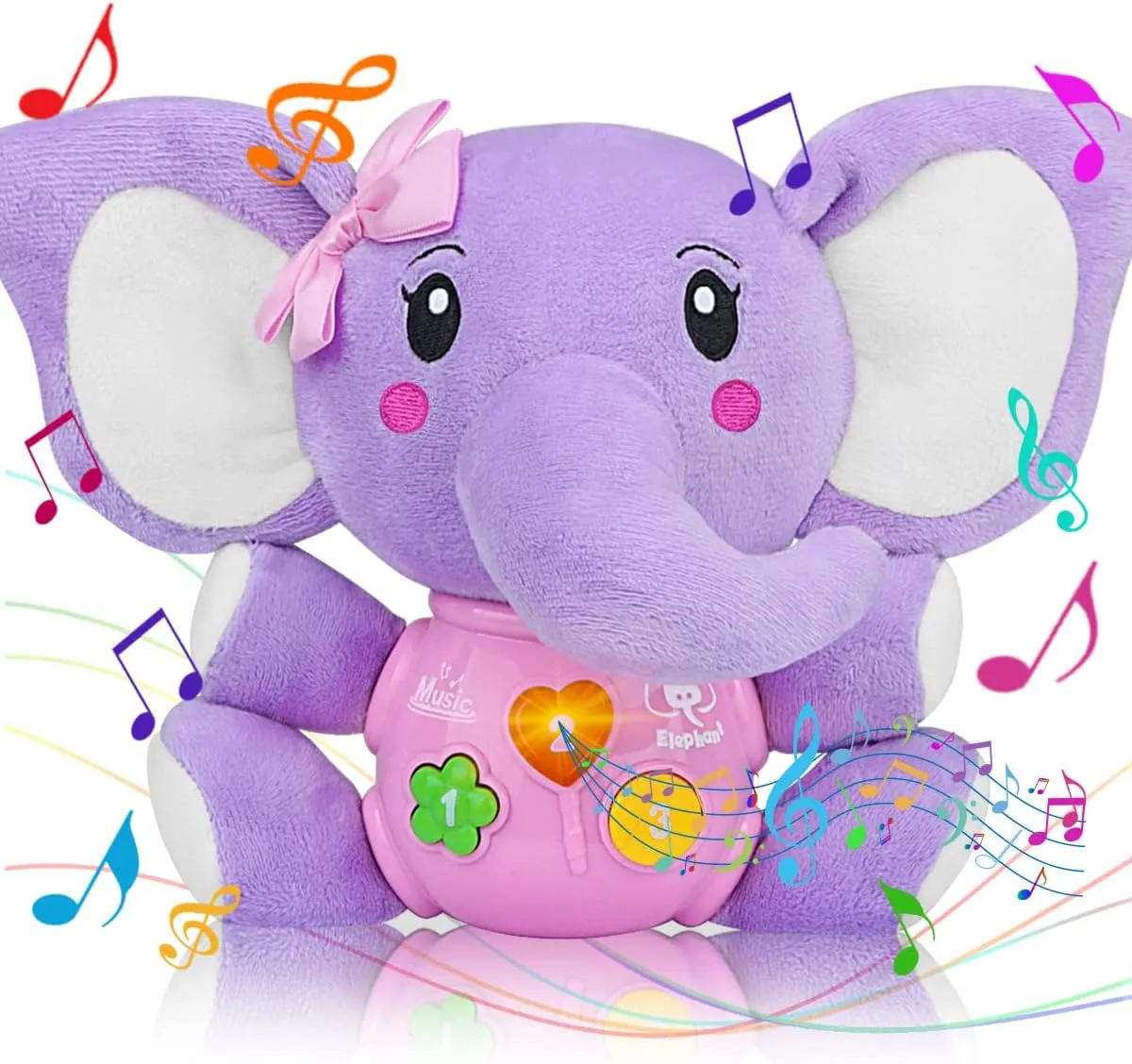 Baby Toys 6 to 12 Months - 6 Months Old Plush Elephant Musical Infant Toy - Babies Light Up Toys for 1 Year Old Boy & Girl Newborn Baby Gift 0 3 6 9 12 Months