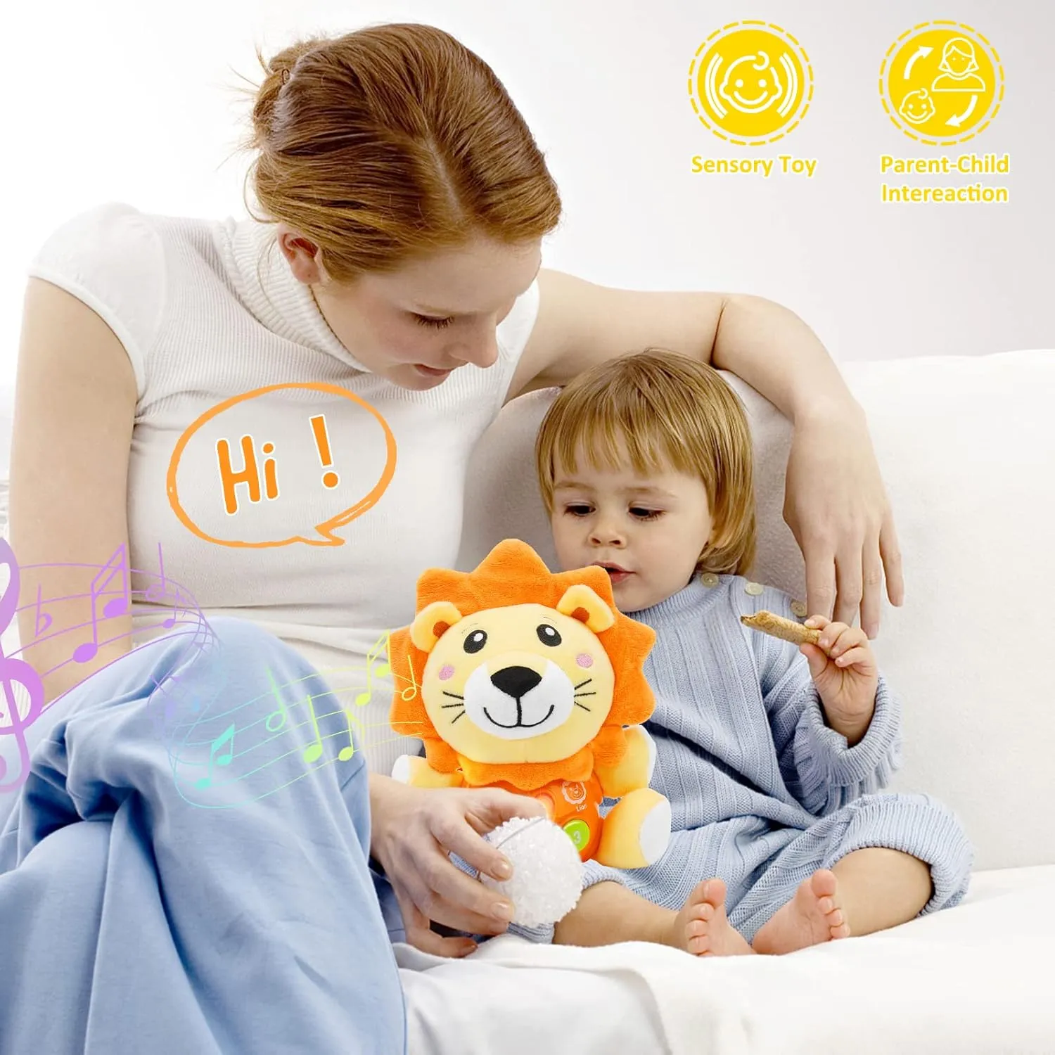 Baby Toys 6 to 12 Months - Infant Baby Musical Lion Plush Toy for Boys & Girls - Newborn to 1 Year Old
