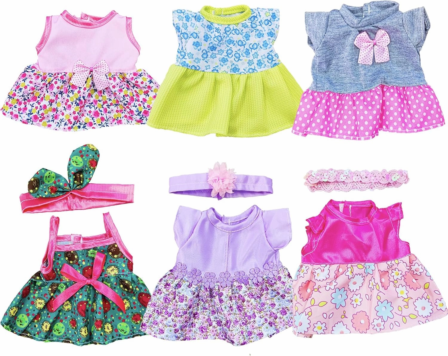 Baby Doll Clothes ,6 Sets Girl Doll Clothes Dress for 10-12 Inch Doll, Doll Clothes Accessories for Baby Doll Girl
