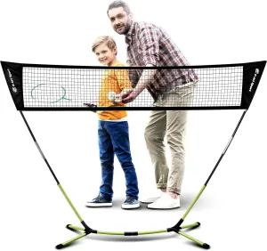 Badminton Net, Portable & Instant Setup (Tool Free Assembly) - Backyard Fun, Beach Park Picnic Outdoor Games