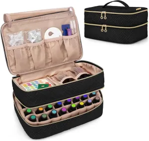 BAFASO Essential Oil Storage Case Holds 40 Bottles (5ml-30ml), Essential Oil Organizer with Tool Storage Sections (Bag Only), Black