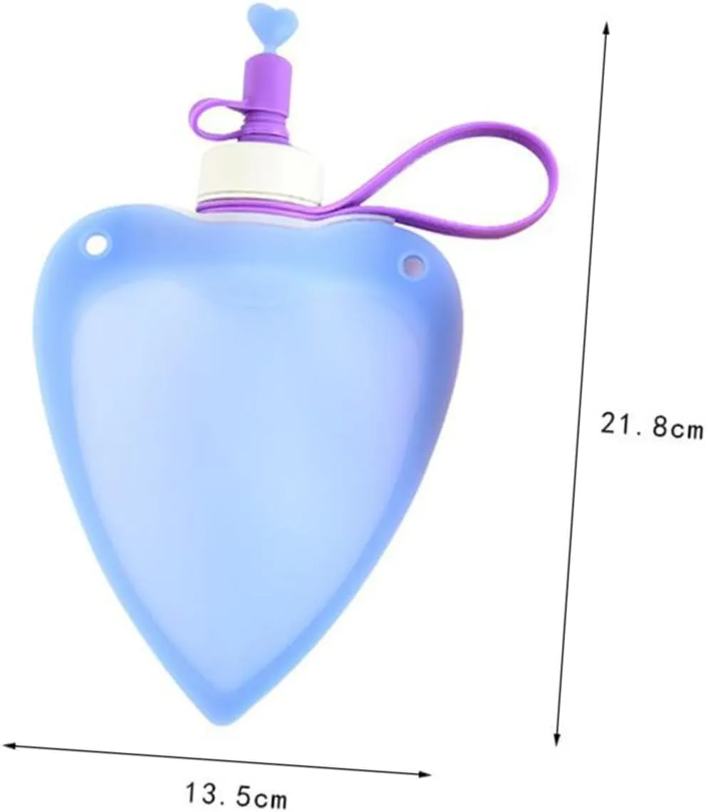 balacoo Portable Kettle Collapsible Water Storage Heart Shaped Flexible Safe for Travel Outdoor Activity Accessory