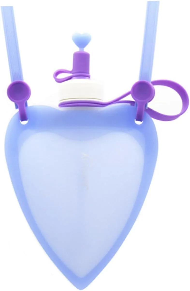 balacoo Portable Kettle Collapsible Water Storage Heart Shaped Flexible Safe for Travel Outdoor Activity Accessory