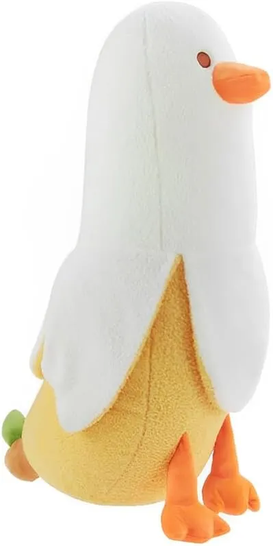 Banana Duck Plush Toy,27.5 in Cute Duck Banana Stuffed Animal Elastic Duck Plush Pillow,for Boys Girlfriend Adults Birthday Chrismas Thanksgiving Decor (White)