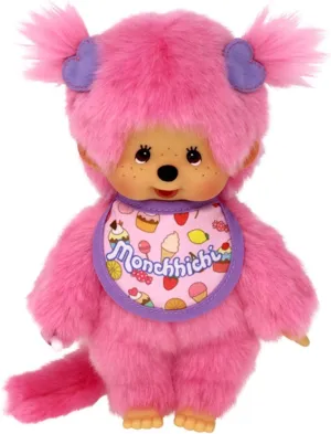 BANDAI - Monchhichi - Monchhichi Frozen Fruits Plush - Iconic 80s Plush - Soft Pink Plush 20 cm for Children and Adults - SE23388